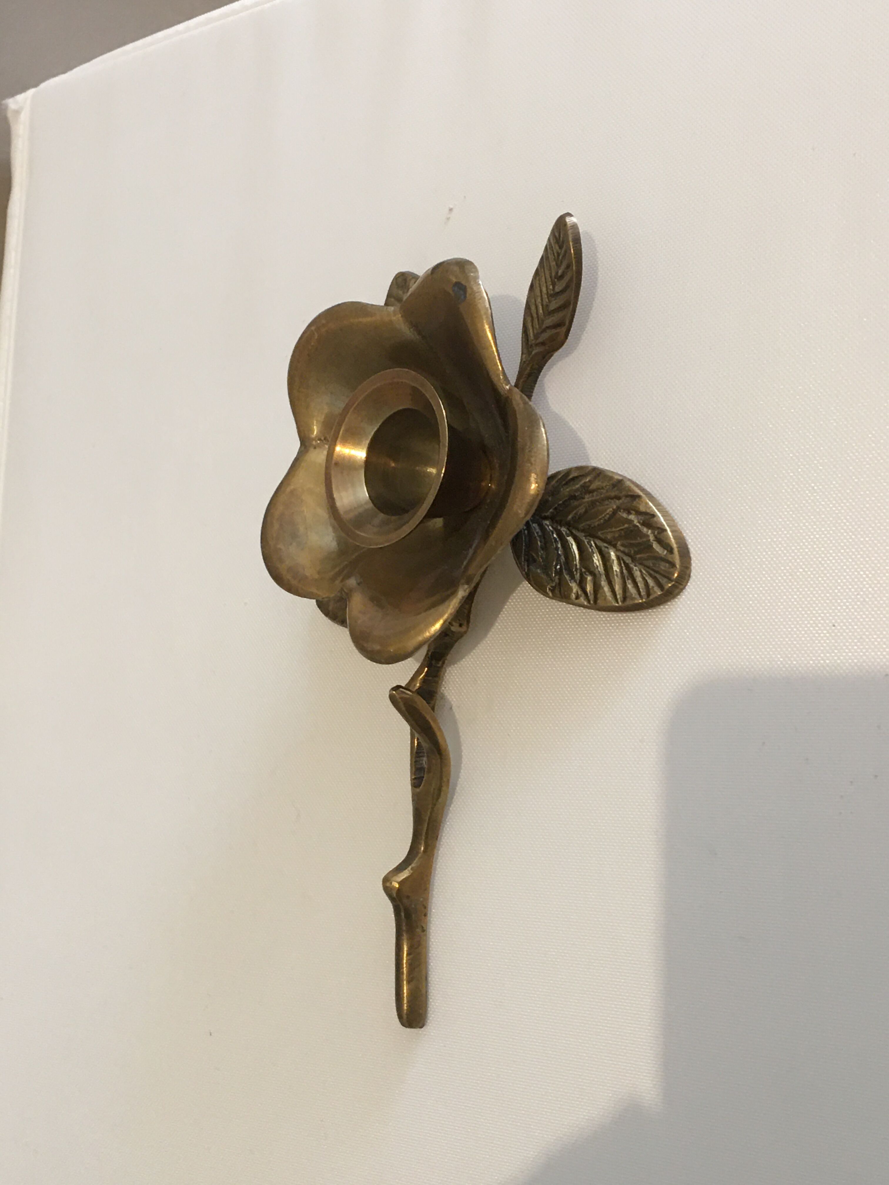 Brass "flower" candlestick