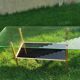vintage coffee table, brass frame, glass and mirror tray, 50/60'S, 15 photos