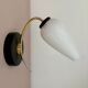 Vintage globe wall lamp in white opaline