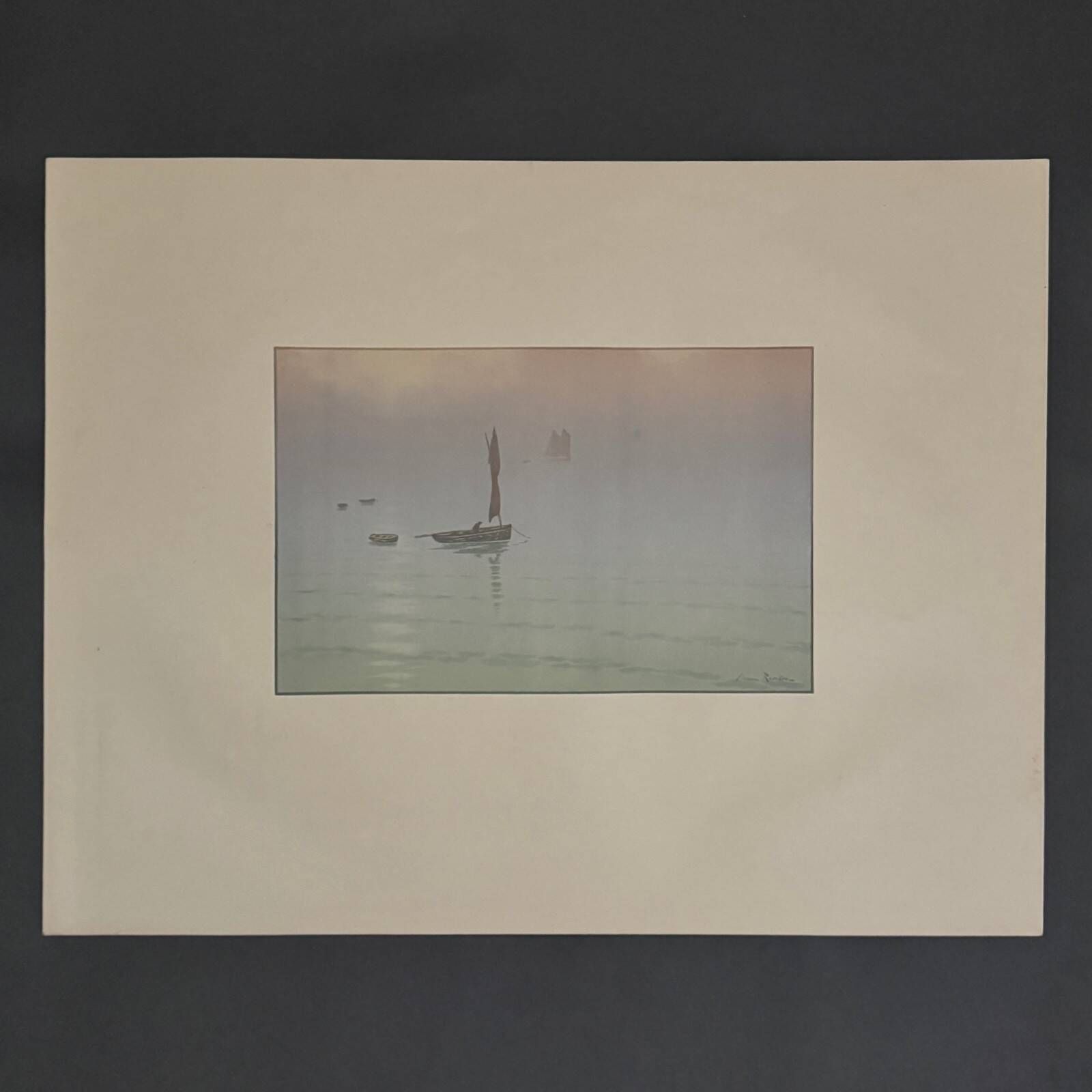 Lithograph by Henri Rivière The Beautiful Land of Brittany - Mist at Sea