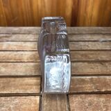 Ancien vase soliflore forme lotus verre moulé rose vintage