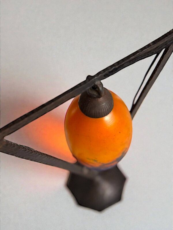 Lampe Art Déco Muller Frères Lunéville signée verre 1920