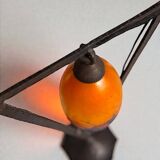 Art Deco lamp by Muller Frères Lunéville, signed glass, 1920.