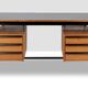 Desk in oak and lacquered metal 1970s