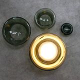 Lampe de table vintage italienne Cascade en verre fumé, années 1970