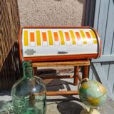 vintage orange bread hutch 70s
