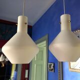 Scandinavian suspension 1960 2 white opalines