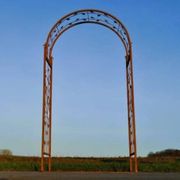 Garden arch in wrought iron with leaves