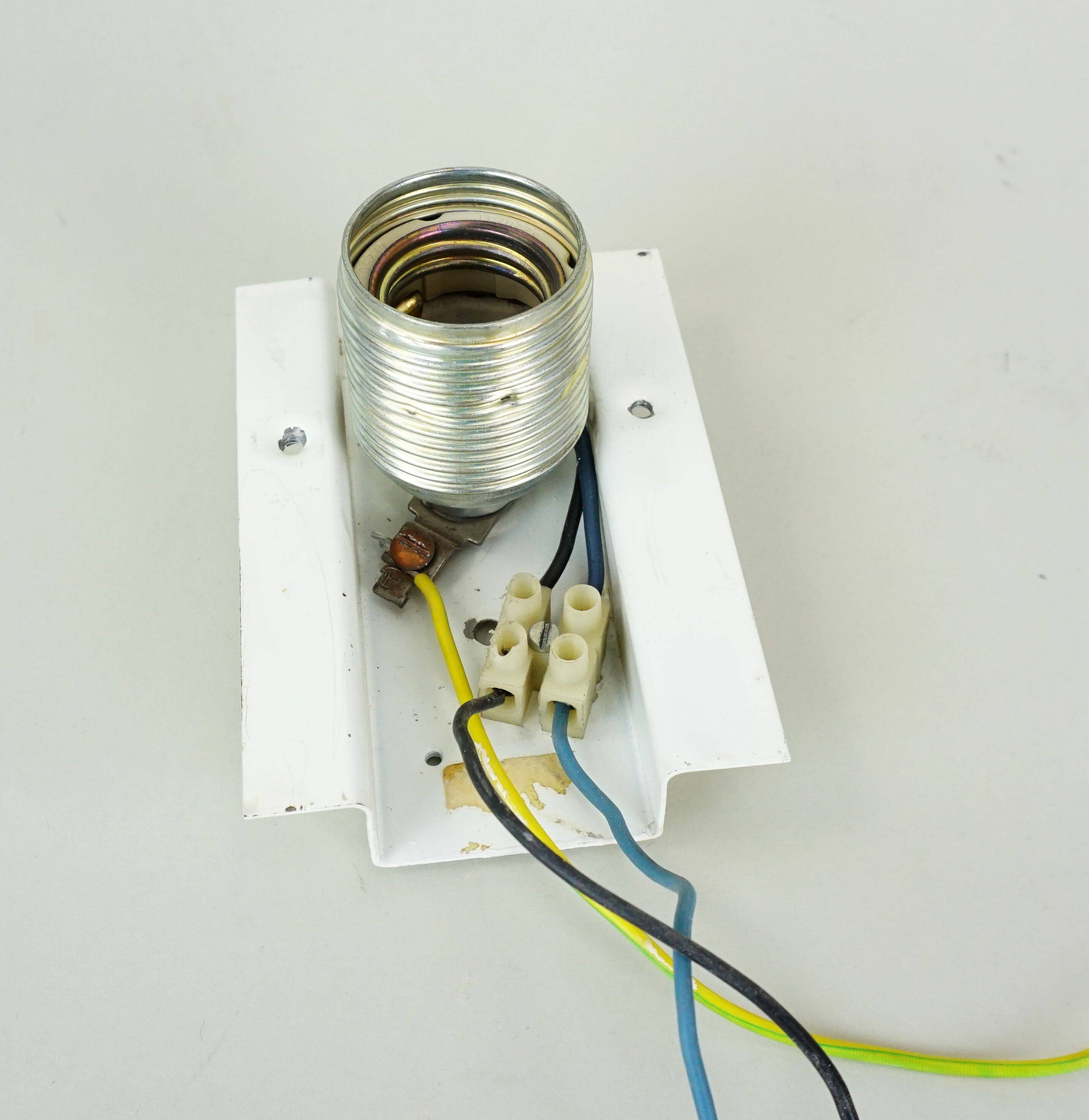 Heavy mid century ice glass wall lamp 1960s 70s sconce hustadt-leuchten