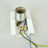 Heavy mid century ice glass wall lamp 1960s 70s sconce hustadt-leuchten