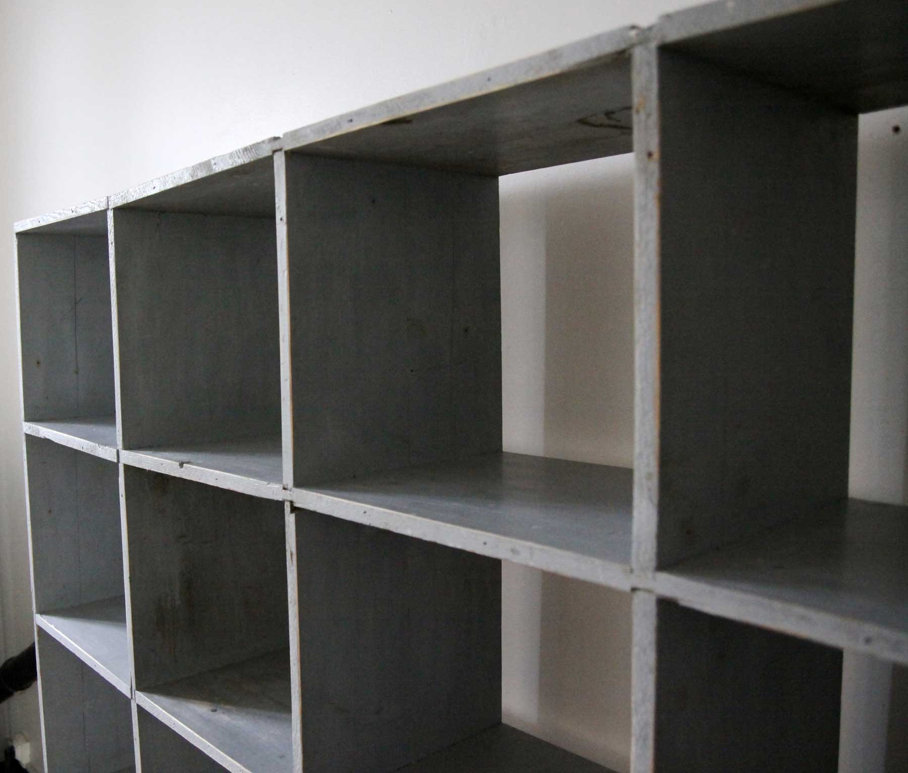 Bookcase locker vintage wooden shelf