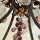 Lustre with pendants and glass fruits, Maison Baguès, six lights
