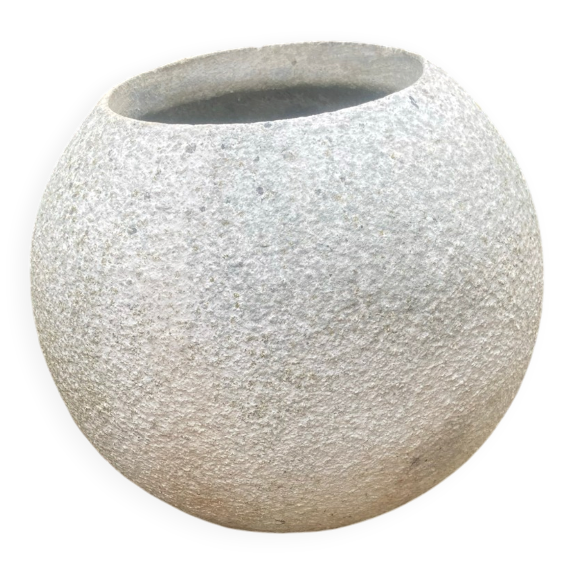 1960s concrete ball planter