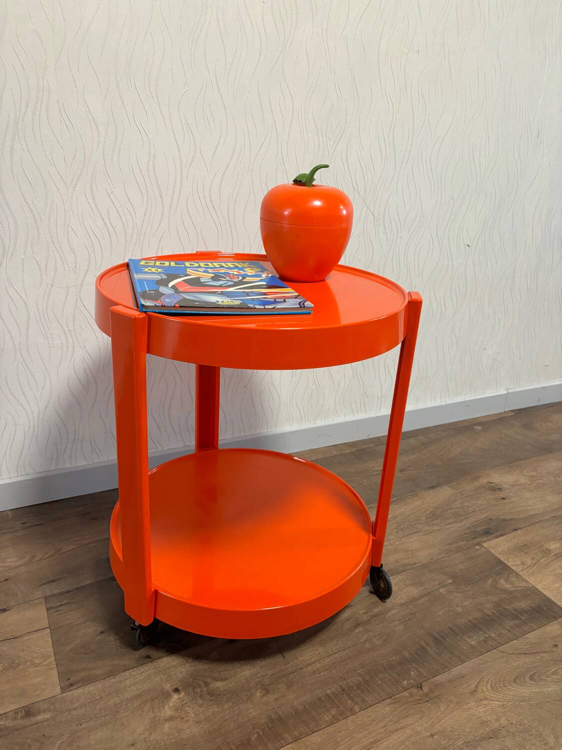 Desssert Prisunic orange - meuble d'appoint Prisunic - bout de canapé vintage -70s