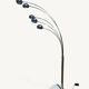 Vintage floor lamp with five chrome arms and a marble base.