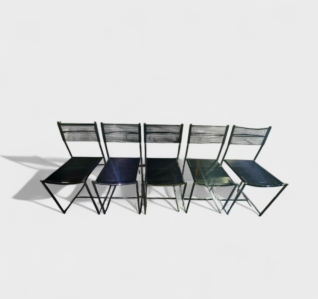 Set of 5 "Spaghetti" chairs by Giandomenico Belotti for Alias.