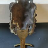 Porte Manteau mural/Patère Tête de Lion Art Déco. En bronze doré/19cm