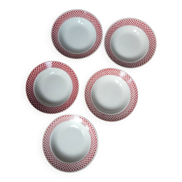 Cinq assiettes creuses FB85 Badonviller