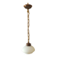 Chandelier, brass suspension and white opal.