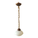 Chandelier, brass suspension and white opal.