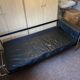 Vintage Black Leather and Chrome Sofa