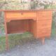Bureau de secrétaire vintage en chêne pieds compas.