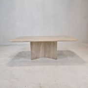 Italian Coffee Table in Travertine, 1980s