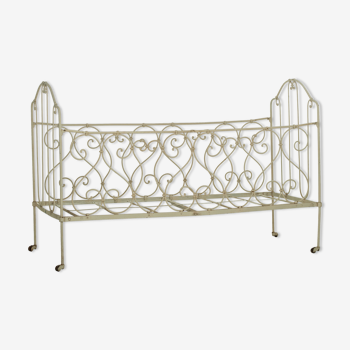 romantic folding wrought iron children's bed 19th century outdoor bench