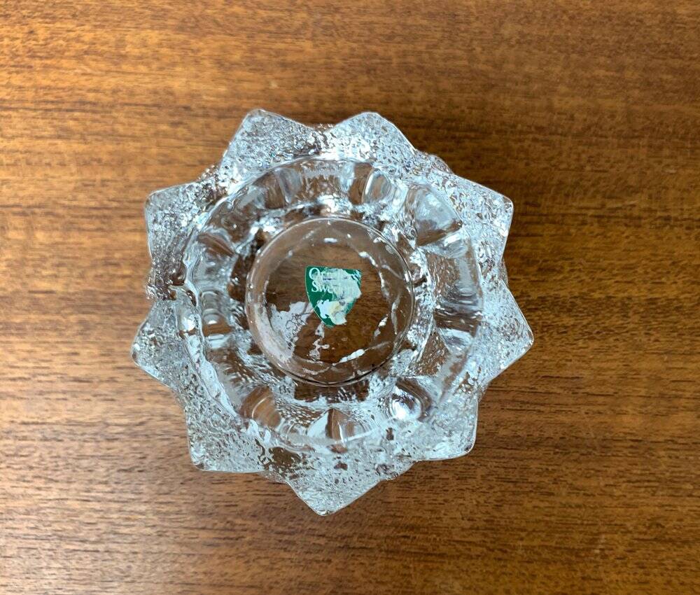 Nimbus Glass Candle Holder by Berit Johansson for Orrefors, Sweden, 1970s