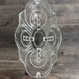 Vintage molded pressed glass bowl on foot