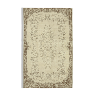 Tapis beige anatolien tissé à la main 188 cm x 301 cm