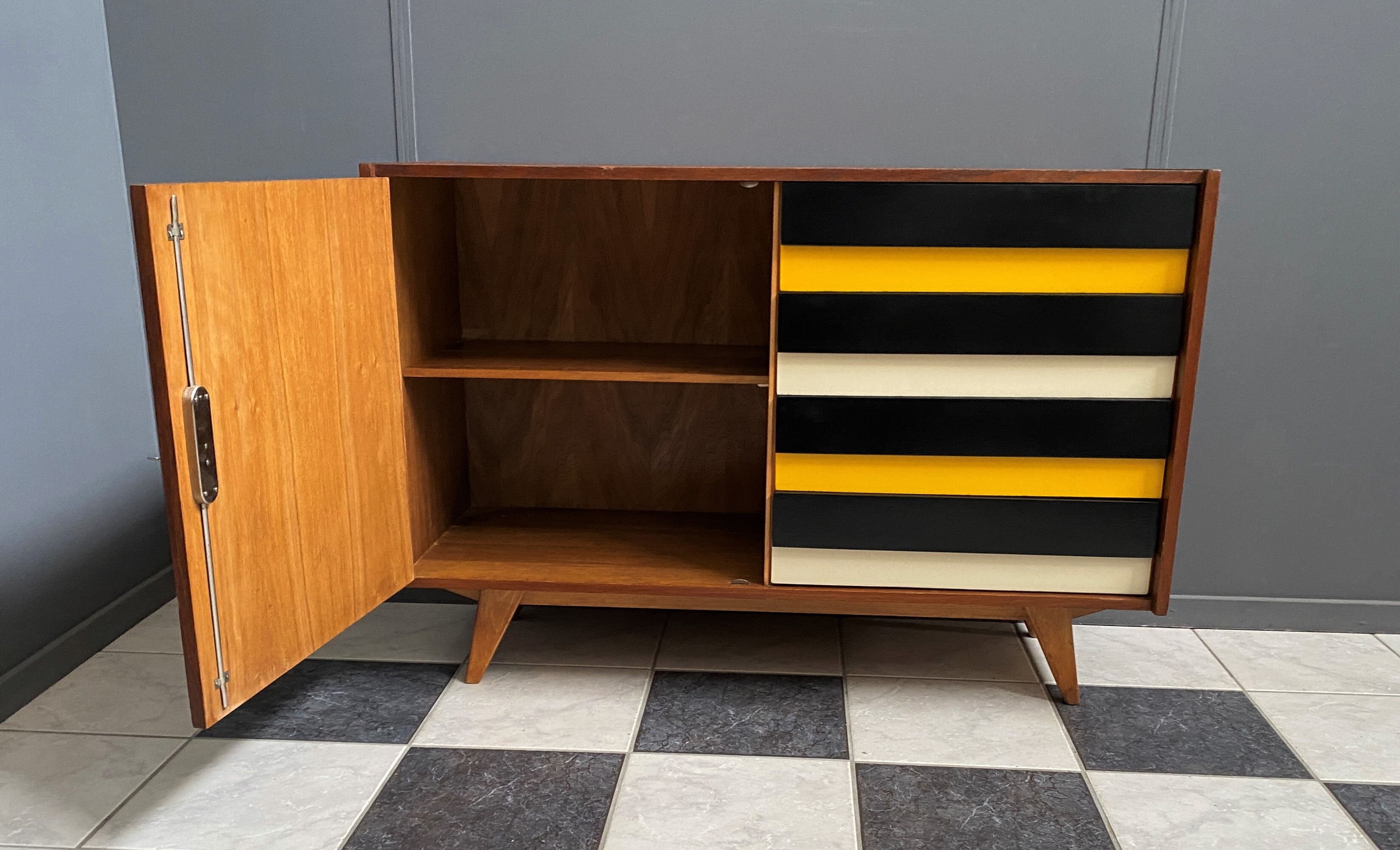 Jiri Jiroutek Yellow sideboard model U458 by Interier Praha 1960s