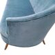 Blue velvet Art Deco sofa