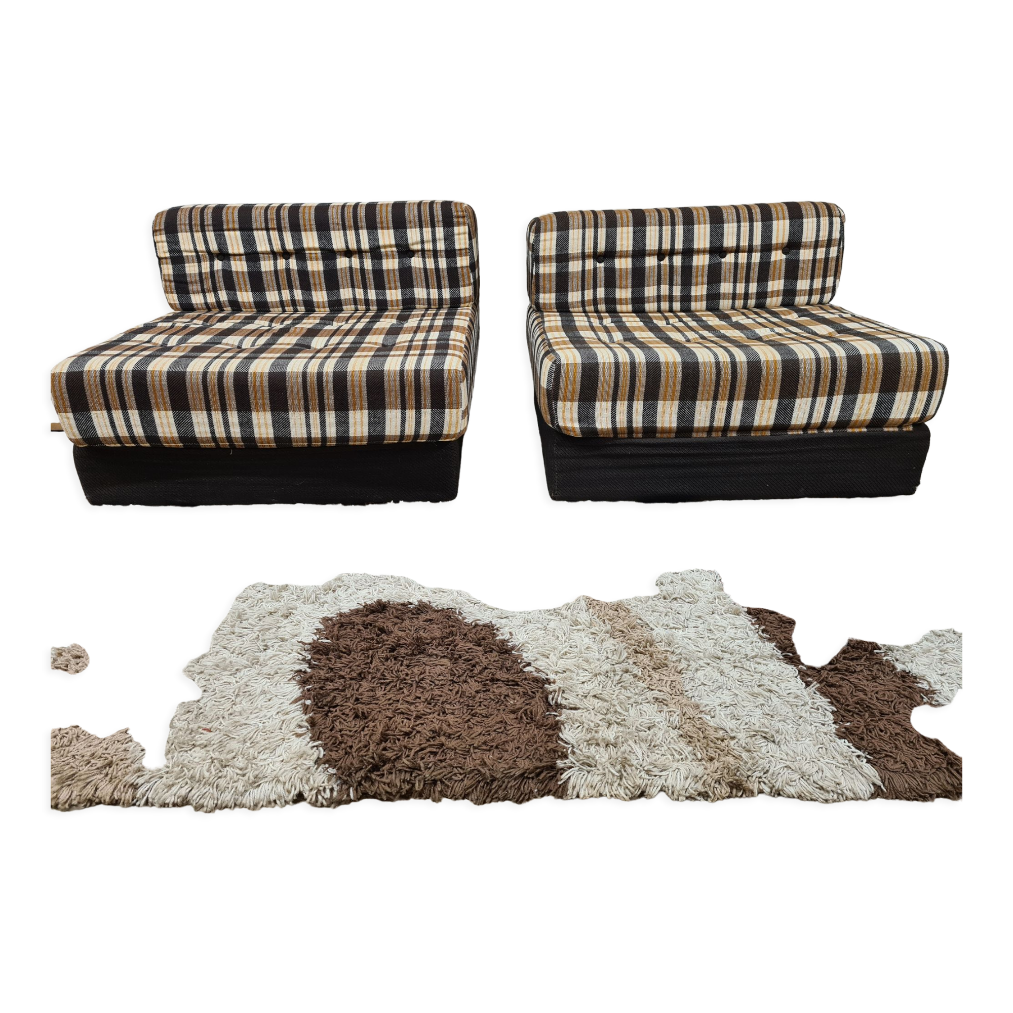 Paire de fauteuil lounge année 70' vintage