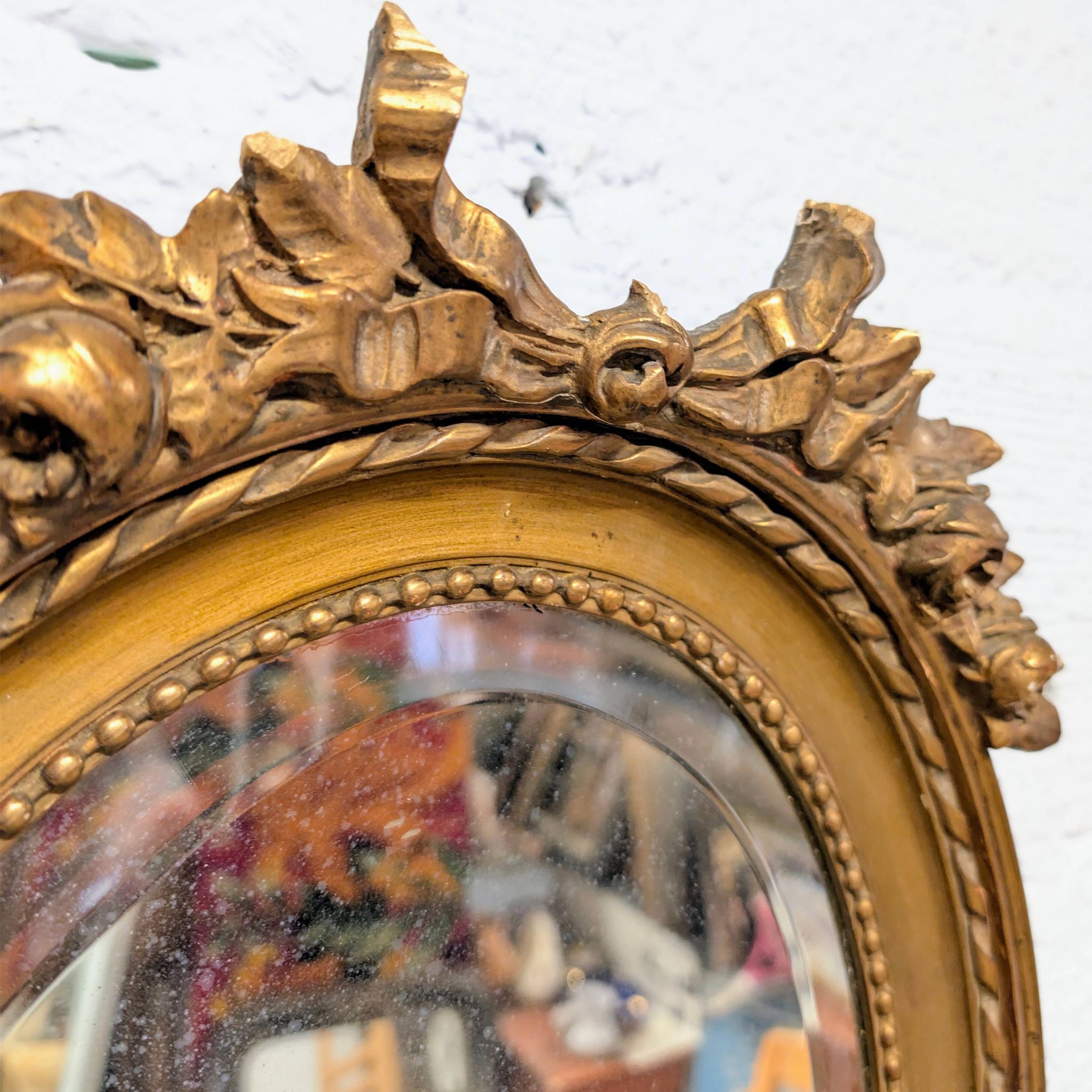 Miroir ovale style Louis XVI 40x54cm