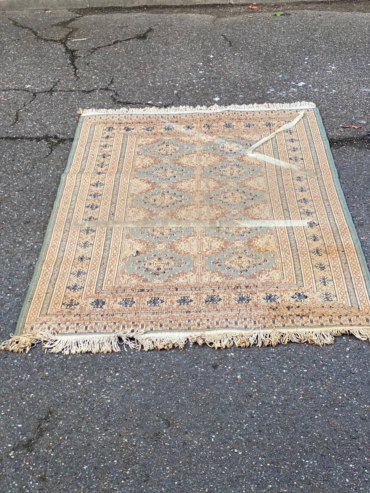 Persian wool rug blue green 125x190