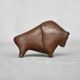 Dark teak bison figurine in mid-century modern Danish style, 1960.