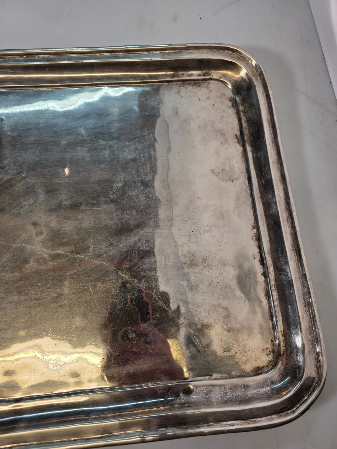 Antique silver-plated tray