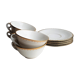 Series of 4 cups and saucers in white porcelain