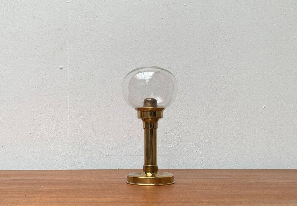 Brass and glass candle holder by Harald Buchrucker, mid-century, 1960s.