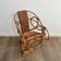 Organic Modernist Armchair in Rattan and Cowhide, Italian Work, A