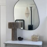 Miroir trapèze irrégulier organique laiton noir minimaliste 90x140cm
