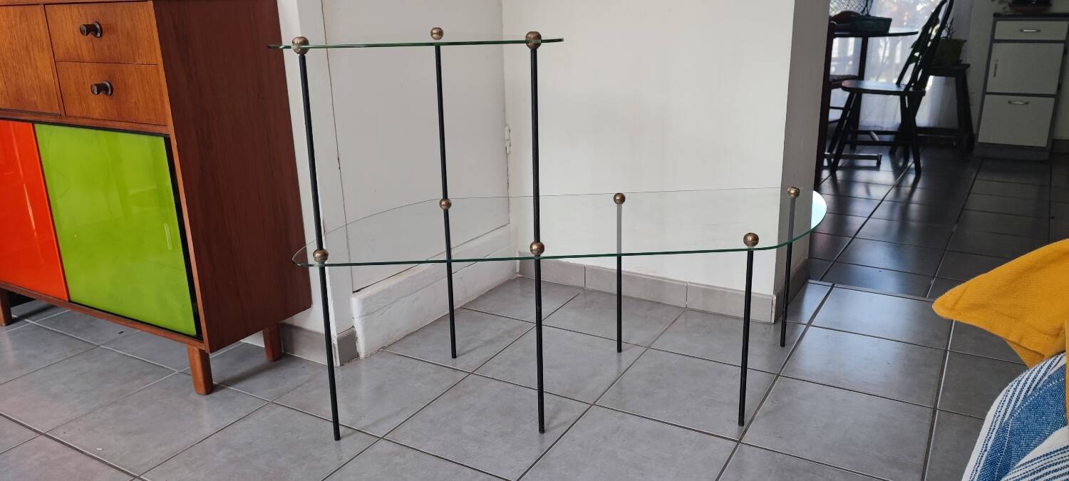 1950s glass display shelves