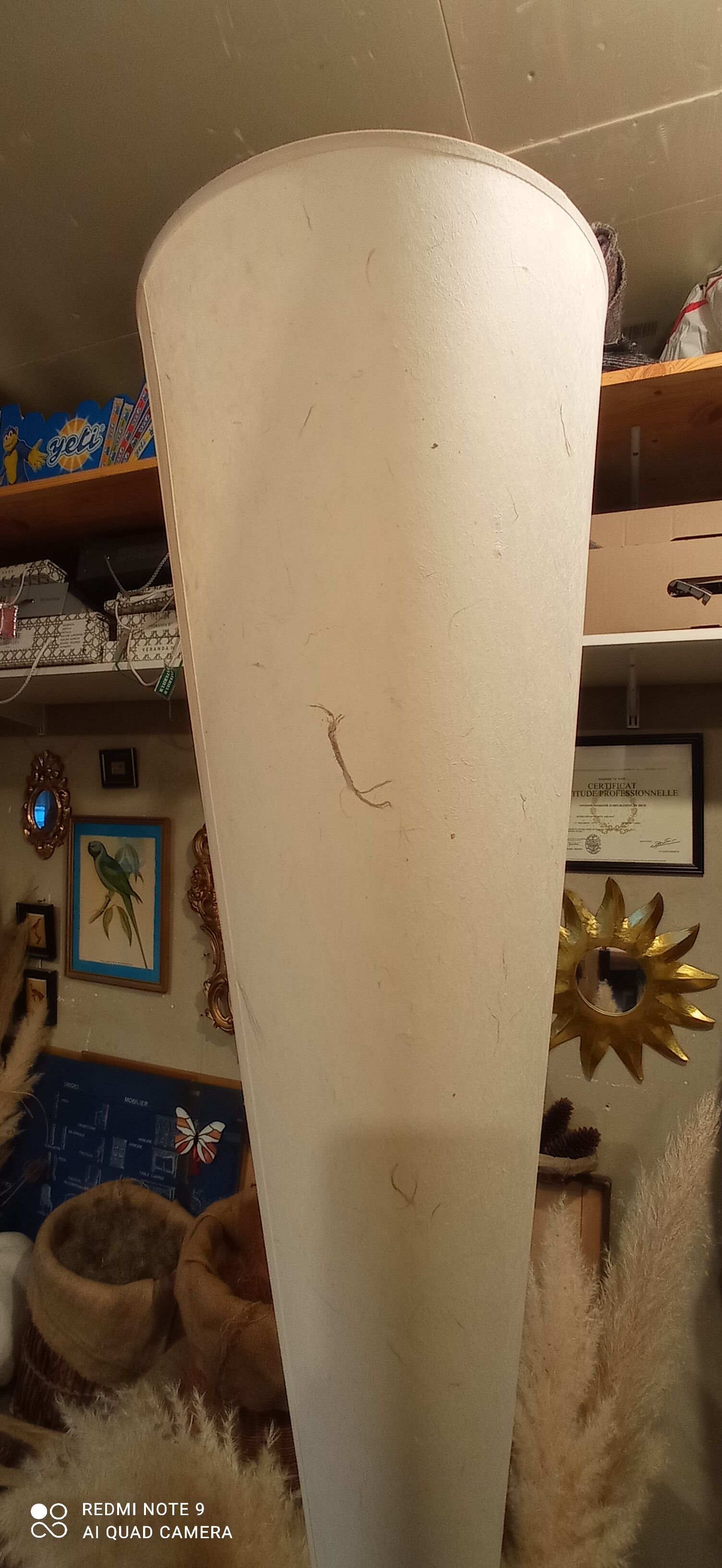 Wood and metal floor lamp