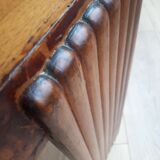 Octagonal side table in walnut veneer