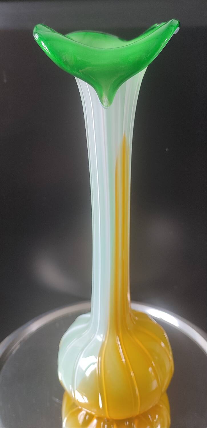 Large blown glass vase, artistic glassware from the 1970s.