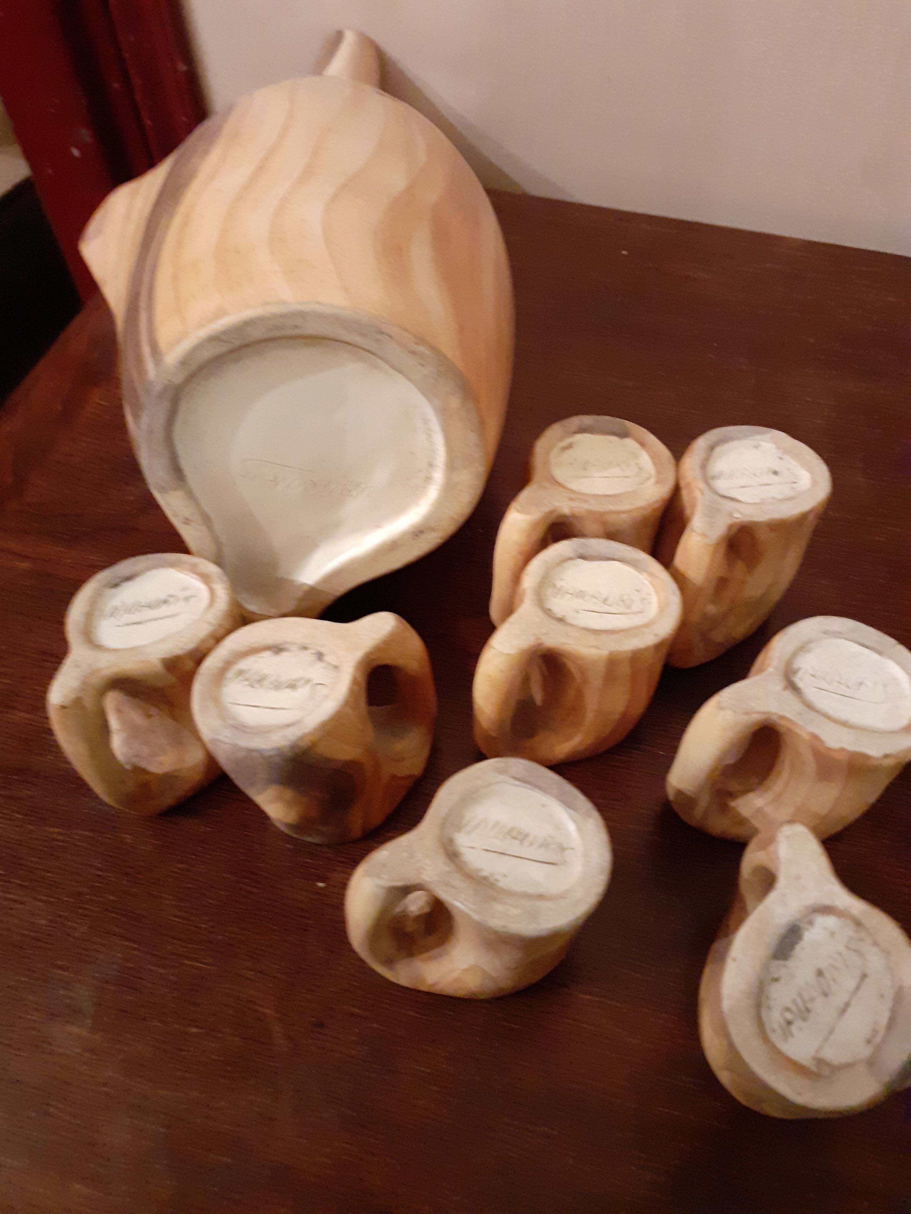 Vallauris faux wood  liqueur service