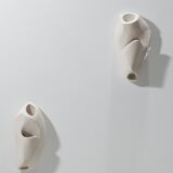 Coral 2 white stoneware wall light
