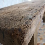 Ancient workbench in raw wood