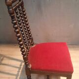 Napoleon III low chair in red velvet